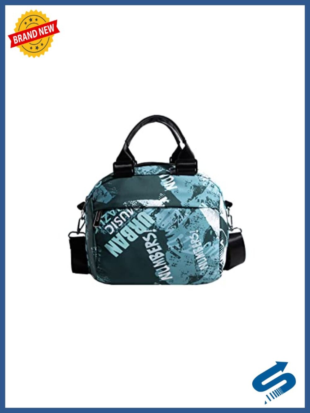 Canvas Crossbody Tote Handbag with Multiple Pockets, Adjustable Strap for